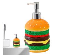 Savon Hamburger - Distributeur à bouton-poussoir pour cuisine et salle de bain | Conteneur rechargeable pour lotion liquide | Décoration à thème Fast Food amusante, récipient pour nettoyant pour mains