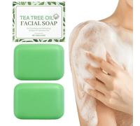 Savon Huile Arbre Thé, 2X100G Savon Solide Naturel Arbre Thé pour Corps Visage, Savons Hydratanthuile Arbres Thés pour Femmes Hommes, Savons Douche Artisanal Arbres Thés, pour Tou Types Peau