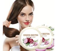 Savon Lavant Cheveux,Onion Biotin Shampoo Bar,2pcs,Mousse Douce Contrôle Frisottis, Hydrater Les Types De Cheveux,Solution Nourrissante Et Lissante Aux Extraits D'Oignon