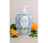 Savon liquide agrumes méditerranéens 500 ml - à l’extrait d’orange et de thé vert - nettoyant mains hydratant, fraîcheur énergisante, fabriqué en Italie