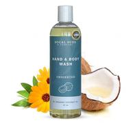 Savon liquide bio Castille, 12 oz d'épaisseur, sans parfum, pour les mains et le corps pour hommes et femmes, fabriqué à partir d'huiles bio et d'huile de coco, éléments essentiels parfaits