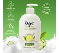 Savon liquide pour les mains Dove 250ml - Concombre et thé vert, nettoyant pour la peau apaisant et hydratant