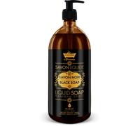 Savon Liquide Savon Noir 1L - Les Petits Bains de Provence - Nettoie, protège & apaise - exfoliants- élimine les cellules mortes