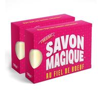 SAVON MAGIQUE au Fiel de Boeuf - Le Détachant Textile Surpuissant Naturel - Le Vrai, l'Original ! - Pack de 2 x 100 g. Bye-bye les taches coriaces !