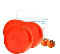 Savon Marai, savon portable doux et désodorisant au kaki, savons naturels faits à la main pour améliorer la qualité de la peau, soin des cheveux et nettoyage du visage (3PCS)