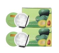Savon modelant pour sourcils à l'avocat, gel modelant transparent pour sourcils, crée un effet de maquillage naturel et brillant, savon modelant en gel d'avocat transparent, avec brosse en spirale