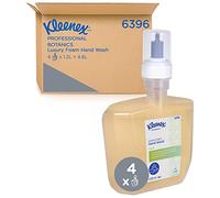 Savon mousse pour les mains Kleenex Botanics Fresh 6396 - savon mousse parfumé pour les mains - 4 recharges x 1,2 litre de savon mousse transparent pour les mains (4,8 litres au total)