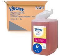 Savon mousse pour les mains Kleenex Botanics Joy Luxury 6387 - Savon mousse parfumé pour les mains - 6 recharges x 1 litre de savon mousse pour les mains, couleur rose (6 litres au total)