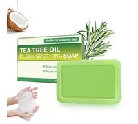 Savon naturel à l'huile de théier avec filet moussant pour le visage, le corps et les mains, parfum nettoyant et rafraîchissant, doux pour les peaux sensibles, odeurs corporelles