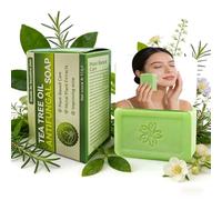 Savon naturel aux extraits végétaux, apaise intensément la peau sans irritation. Régule le sébum, hydrate et nettoie en douceur. Convient au visage, au bain et pour tout le corps. (Arbre à thé)