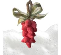 Savon Nettoyant Barre en Forme de Fraise,Pour Peau Sensible avec Cordon - Nettoyant Éclaircissant Esthétique pour Peau Mains Hommes Femmes Salle de Bain Décoratif