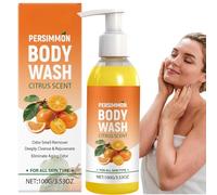 Savon nettoyant corps au kaki parfum agrumes, gel douche nettoyant profond anti-odeurs pour tous types de peau, nettoyant corporel désodorisant rafraîchissant hommes femmes (1pcs)