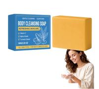 Savon nettoyant pour le corps au curcuma, Pain éclaircissant à la vitamine C et à l'alpha-arbutine, Savon purifiant nettoyant en profondeur pour peaux grasses imperfections (1pcs)