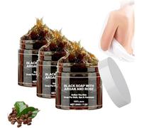 Savon noir à l'argan et à la rose, gommage exfoliant marocain bio, gommage exfoliant pour tous types de peau