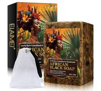 Savon Noir Africain 100G, Savon Noir Africain Biologique Fait À La Main, Hydrate Et Équilibre La Peau Grasse, Aide À Combattre L'Acné Et À Lutter Contre Le Vieillissement,Estompe Les Taches Sombres