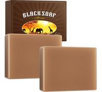 Savon Noir Africain,African Black Soap,Nettoyant Visage Et Corps En Profondeur,Savon Eclaircissant Artisanal,Hydratant Et Rééquilibre Les Peaux Grasses,Pour Tous Les Types De Peau,2 X 100g