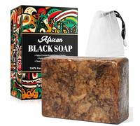 Savon Noir Africain Biologique 100g - Savon Noir Africain Vegan Équilibrer La Peau Grasse Nettoyer Les Points Noirs Et Les Avoir Une Action Anti-Oxydante, Réduire Les Taches Noires (2pcs)