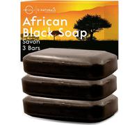 Savon Noir Africain Biologique En Pain,3 Pièces - Riche En Beurre De Karité Africain - Gel Douche Et Nettoyant Visage Naturel - Savon Noir Naturel En Pain Pour Femmes Et Hommes