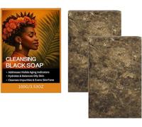 Savon noir africain, savon visage anti-acné. Nettoyant doux visage et corps 2 en 1, hydratant intense, pour tous types de peau.