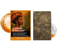 Savon noir africain, savon visage anti-acné. Nettoyant doux visage et corps 2 en 1, hydratant intense, pour tous types de peau.