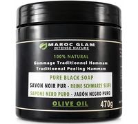 Savon noir marocain 470g- Gommage Hammam traditionnel à l'huile d'olive - Exfoliant Naturel corps et visage - MAROC GLAM