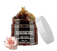 Savon Noir Marocain Avec Argan Et Rose,Savon Noir Hammam Marocain,Sàvon Noirs Marocain à Biologique,Sàvon Exfoliant Pour Le Corps Au Savons Noirs,Gel Douche Exfoliant Adoucissant Pour La Peau