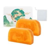 Savon parfumé doré nettoyant en profondeur et hydratant, savon doré parfumé, hydratant qui améliore l'élasticité de la peau, nourrissant et soyeux pour le visage et le corps (2pcs)