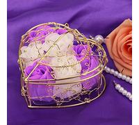 Savon parfumé en forme de pétales de rose pour salle de bain de mariage avec éléments en forme de cœur pour une décoration élégante de votre cuisine ainsi que votre salle à manger, espace bar (violet