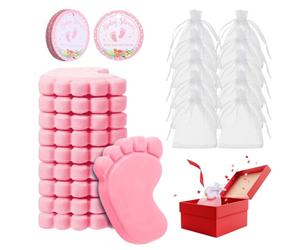 Savon parfumé en forme d'empreinte de pied - Collection de cadeaux souvenirs faits à la main, ensemble de célébration de révélation de 10 pièces, commémoratif parfumé | Festivités de shower