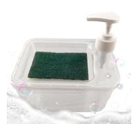 Savon pour brosse à vaisselle - Outil de nettoyage en plastique durable - Appuyez sur le réservoir de liquide avec tête d'éponge - Exfoliant automatique pour les plats de cuisine, les lavabos et