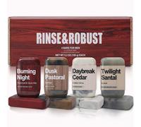 Savon pour hommes Rinse & Robust, lot de 4 savons naturels pour hommes, coffret cadeau pour hommes, savon exfoliant et hydratant de luxe, savon pour l
