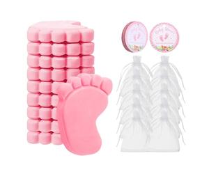 Savon pour la Révélation du Sexe - 10 Ensembles De Souvenirs Faits À La Main - Barre De Savon Artisanale Faite Main En Forme D'Empreinte - Cadeau Invités Naissance Anniversaire Mariage