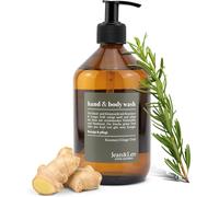 Savon Pour Les Mains Et La Douche Rosemary Et Ginger, Nettoie Et Soigne La Peau, Parfum Frais Et Épicé, Savon Liquide Sans Silicone, Parabène & Microplastique, Bouteille En Verre 500 Ml