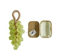 Savon raisin sur corde - Savon décoratif en forme de raisin sur corde - savons grappe de raisin,savon décoratif en forme de raisin pour le lavage des mains et le bain,Coffret cadeau (Thé Jade Dragon)
