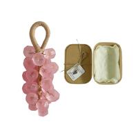 Savon raisin sur corde - Savon décoratif en forme de raisin sur corde - savons grappe de raisin,savon décoratif en forme de raisin pour le lavage des mains et le bain,Coffret cadeau (Pêche)