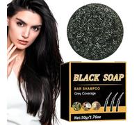 Savon Shampoing Assombrissant Cheveux | Savon Couvrant Pour Barbe Grise Et Cheveux - Soin Cuir Chevelu Sensible 50g Volume Intense Coloraction Fonçante Format Voyage