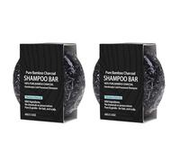 Savon Shampoing au Charbon Bambou 2 Pcs - Nettoyage Du Cuir Chevelu, Élimine L'Excès de Séborrhée, Réduit Pellicules, Revitalise Cheveux, pour Tous Types