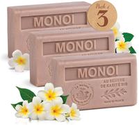 Savon Solide Au Monoï-Enrichi En Beurre De Karité Bio-Savon Parfumé-97% D'ingrédients D'origine Naturelle-Fabriqué En Provence-Main & Corps Hydratant-3x125g