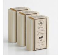 Savon Solide Bio au Laît d'ânesse - Savon Parfumé Lait d'ânesse - 98% d’ingrédients d’origine végétale - Fabriqué en Provence -Main & Corps 3x115g