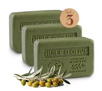 Savon Solide Karité Huile d'Olive - Lot de 3x250g - Enrichi en Beurre de Karité Bio - Savon Naturel Parfumé de Grasse - Fabriqué en Provence - 97% Végétal