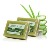 Savon Solide Pour le Visage parfumé à L'Aloe Vera,Savon Gel Douche Solide Corps,Natural Savons de Douche Aloé Vera,Savonnés Faits à la Main Solides Shampooing,Pour Tous les Ttypes de Peau 100g (2pc)