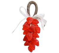 Savon sur une corde - Barre de savon décorative transparente pour salle de bain, ensemble savons pour les mains réalistes en forme fruit, rouge - sur une corde