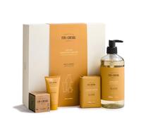 Savonnerie Fer à Cheval Coffret Cadeau Signature Parfumé Miel & Amande - Savons Liquide de Marseille et Doux Parfumé, Crème Mains et Cube de Savon de Marseille