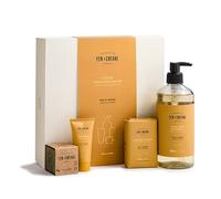 Savonnerie Fer à Cheval Coffret Cadeau Signature Parfumé Miel et Amande - Savon de Marseille Liquide et Solide, Savon parfumé et crème main.