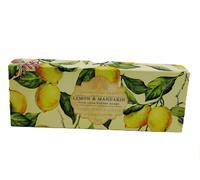 Savons à la main à la boîte cadeau 3 x 100g Citron et Mandarin