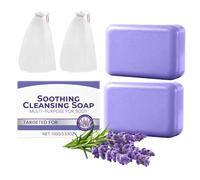 Savons nettoyants et apaisants aux plantes, savons nettoyants naturels à la lavande biologique, savon corporel pour une peau saine, contrôle des odeurs et nettoyage quotidien rafraîchissant (2PCS)