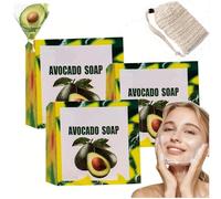 Savons Yamusa à l'avocat pour la peau, savon à l'avocat, nourrissant et éclaircissant à, pour le visage et le corps des femmes, pour tous les types de peau (3pcs)
