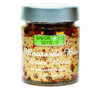 SAVOR & SENS-Moutarde bio aux baies roses et poivre noir 130 g