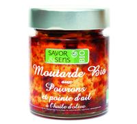 SAVOR & SENS-Moutarde bio aux poivrons avec une pointe d'ail 130 g