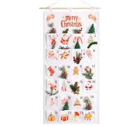 SAVORLIVING Calendrier de l'Avent à Remplir en Tissu, DIY Calendrier de L'Avent Tissu, Calendrier Suspendu Avent Noël avec 24 Pochette, Décoration de Noël Réutilisable à Suspendre
